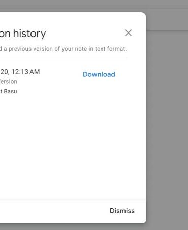 Google keep app formatting version history