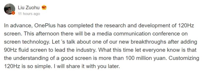 Oneplus 8t 120hz refresh rate screen confirmed