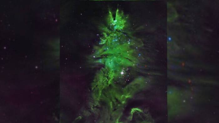 Cosmic wreath sparkles in festive nasa space image