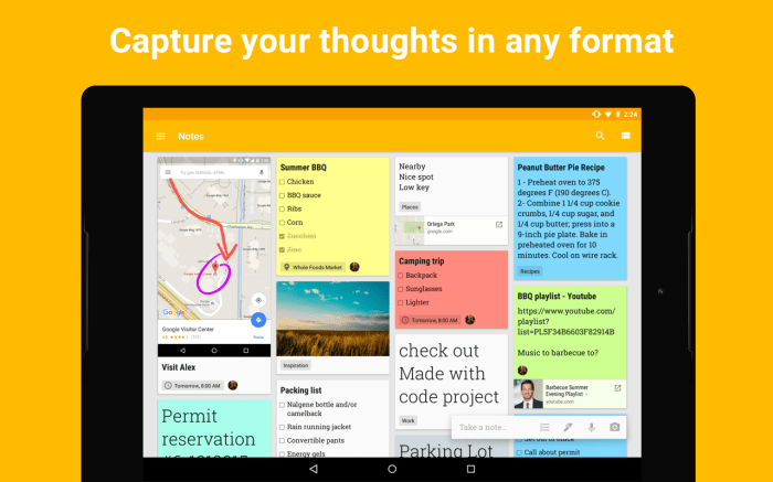 How google keep sublist