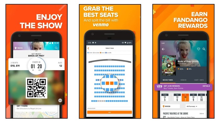 Facebook movie reminder ads fandango atom tickets showtime amc regal