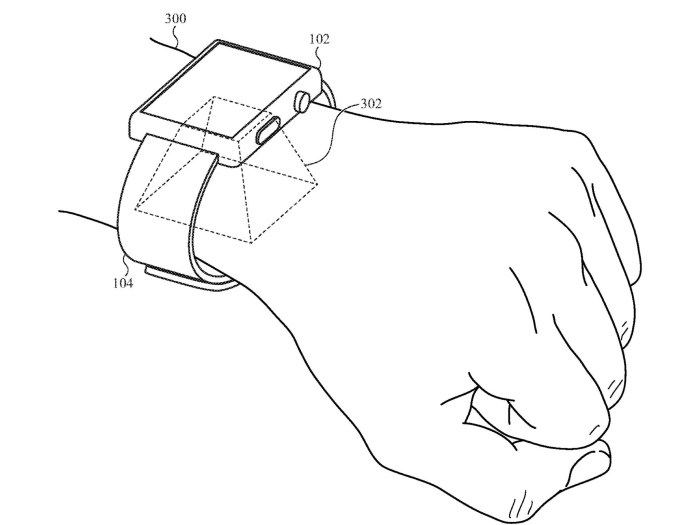 Apple watch patent camera band flexible selfie