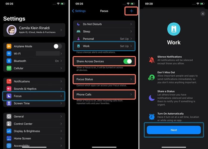 Iphone focus mode screen time vacation