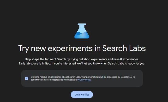 Google search labs how to sign up and access ai driven search tools
