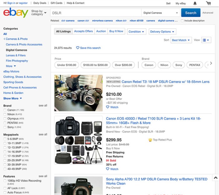 Ebay rolls out revamped search pages