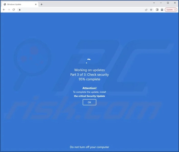 Windows users beware this fake update could lock up your pc or worse