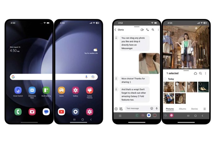 Samsung try galaxy foldable demo two iphones