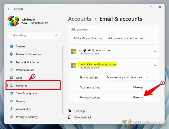 Google how log out secondary account