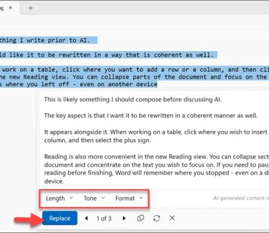 Microsoft notepad ai text editing rewrite