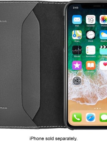 Best buy apple iphone xs leather folio case discount