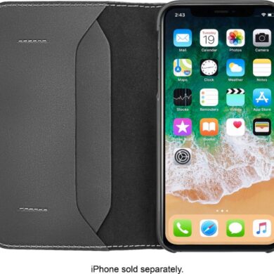 Best buy apple iphone xs leather folio case discount