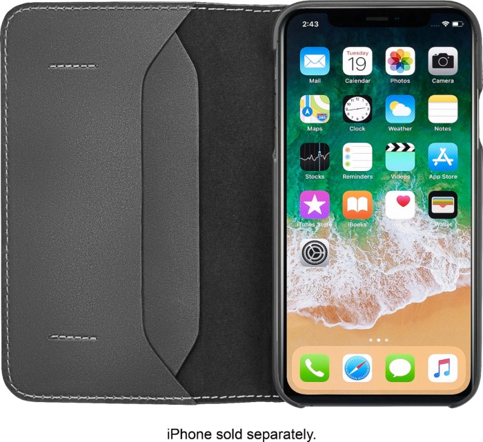 Best buy apple iphone xs leather folio case discount
