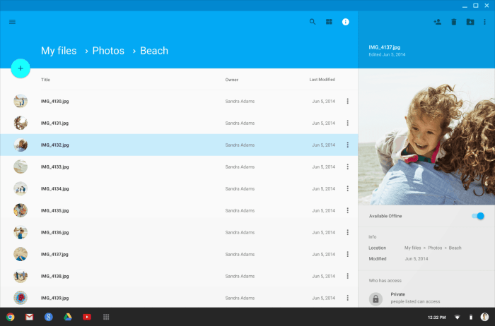 Google chrome os storage manager test