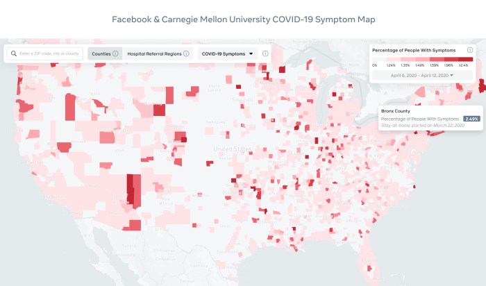 Facebook symptom tracker survey carnegie mellon global expansion ppe ml ai mark zuckerberg