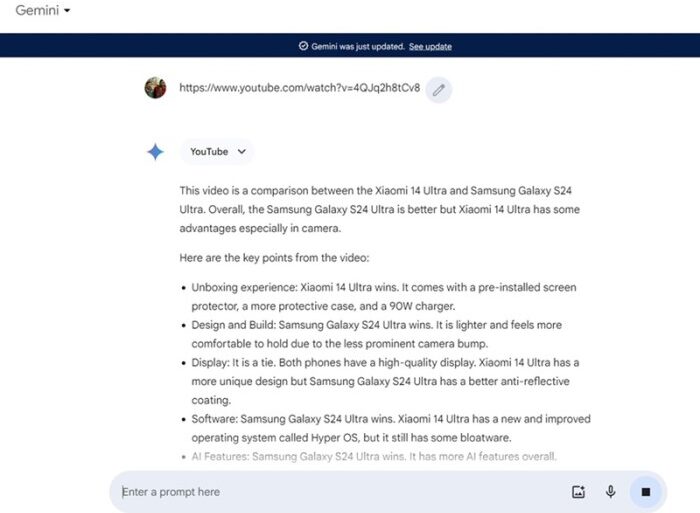 Google allows users to share images files youtube videos to gemini live