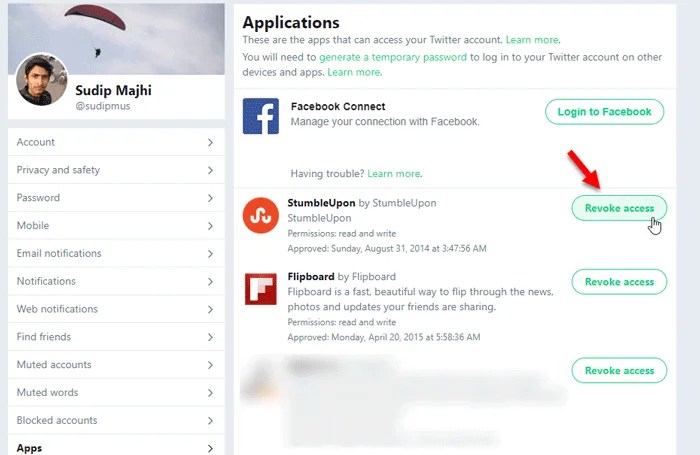Ring smart doorbell password change revoke app permission access