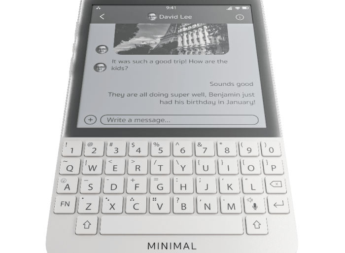 Minimal phone company indiegogo e ink qwerty keyboard shipping
