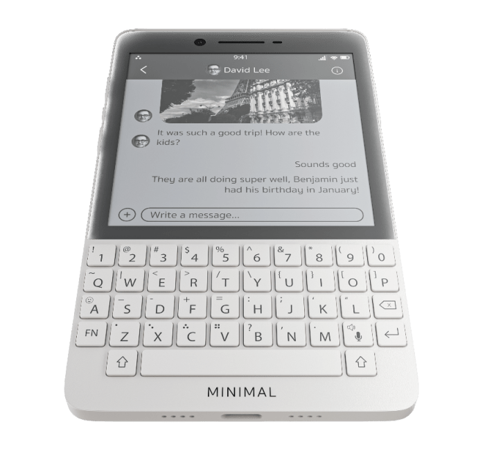 Minimal phone company indiegogo e ink qwerty keyboard shipping