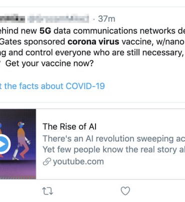 Twitter labels 5g conspiracy coronavirus