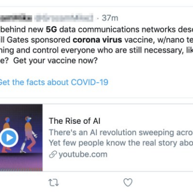 Twitter labels 5g conspiracy coronavirus