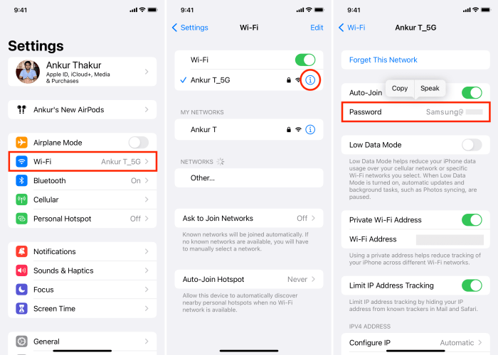 Iphone wifi settings wlan ios app automatically device step open choose Apple ios 11 wifi sharing update router password