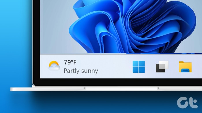 Microsoft windows 11 weather widget taskbar voice access features