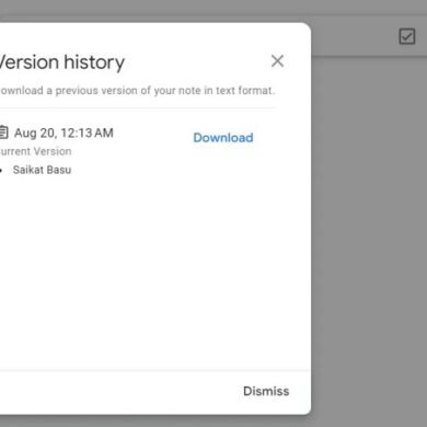Google keep app formatting version history