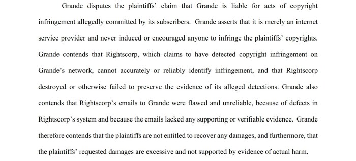 Cox communications record labels lawsuit appeal 1 billion piracy isp charter