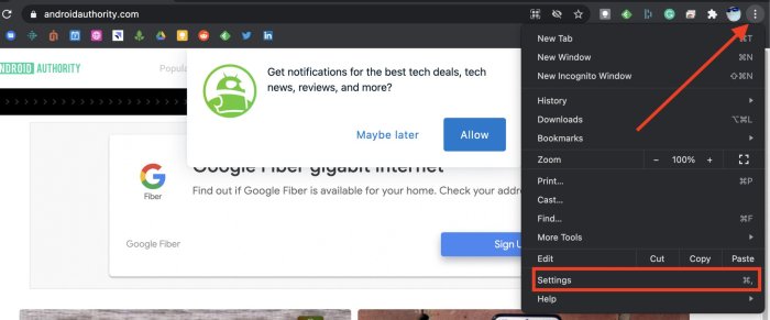 How prevent site notification popups google chrome
