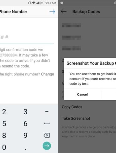 Instagram two factor authentication security