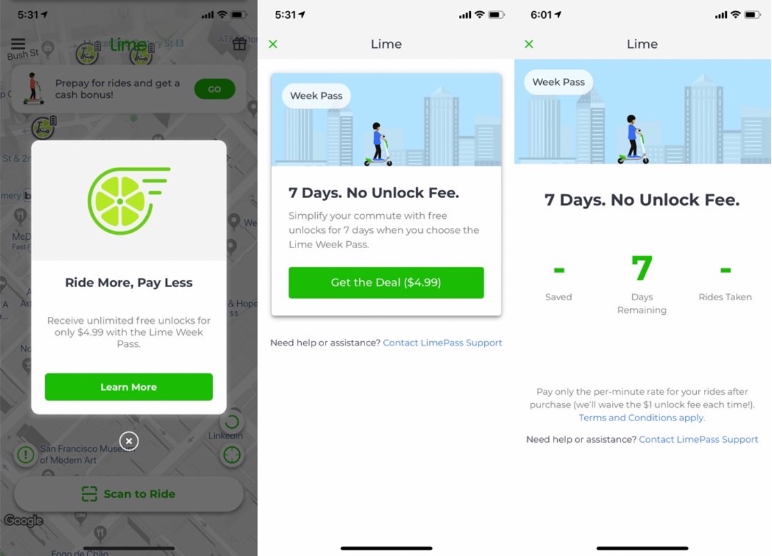 Scooters kxan removed violation Lime pass subscription daily monthly scooter