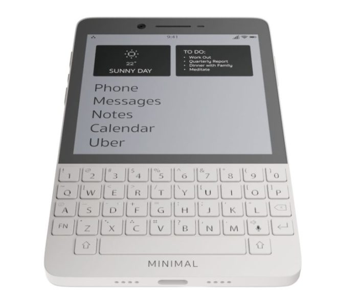 Minimal phone company indiegogo e ink qwerty keyboard shipping