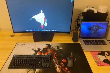 Remote work desk home set up writer gamer logitech asus