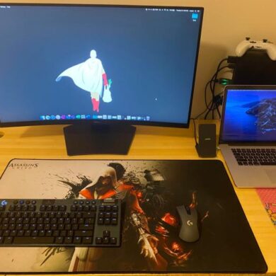 Remote work desk home set up writer gamer logitech asus