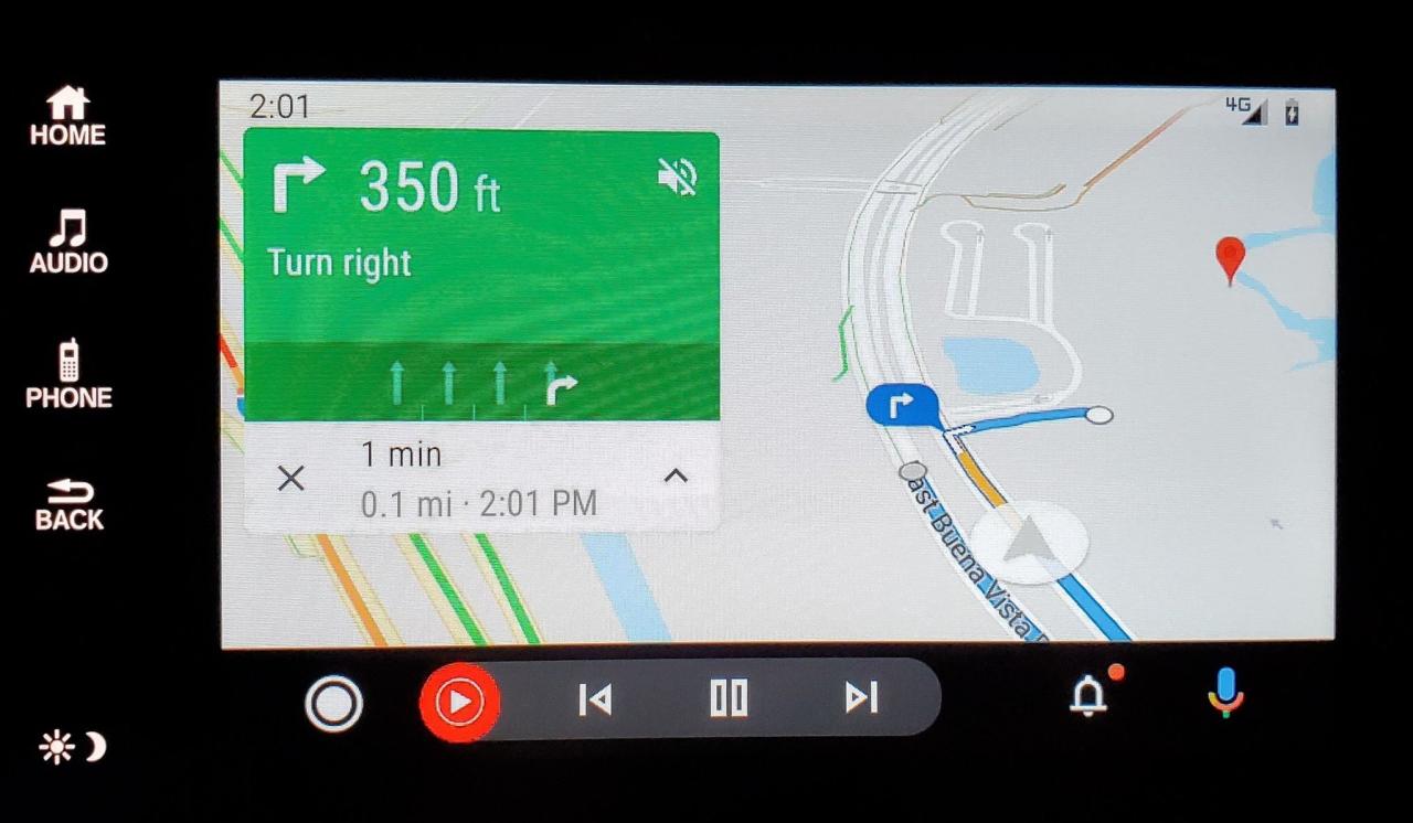 Android Auto Maps Navigation Car Vehicle Interface Showing Los Angeles ... Waze android auto maps navigation carplay