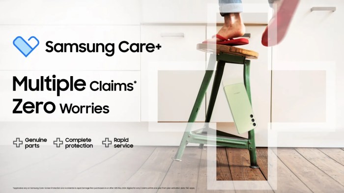 Samsung care plus unlimited battery repair notification