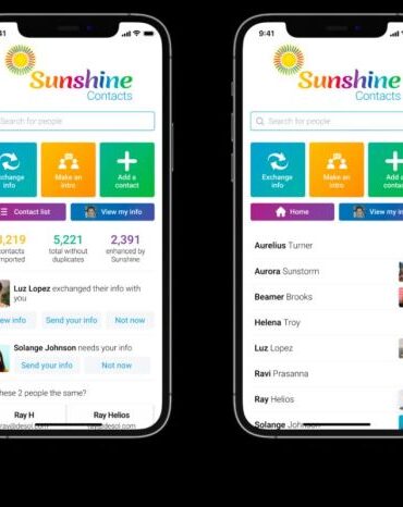 Sunshine contacts lumi labs ios app address book emails phone numbers sync