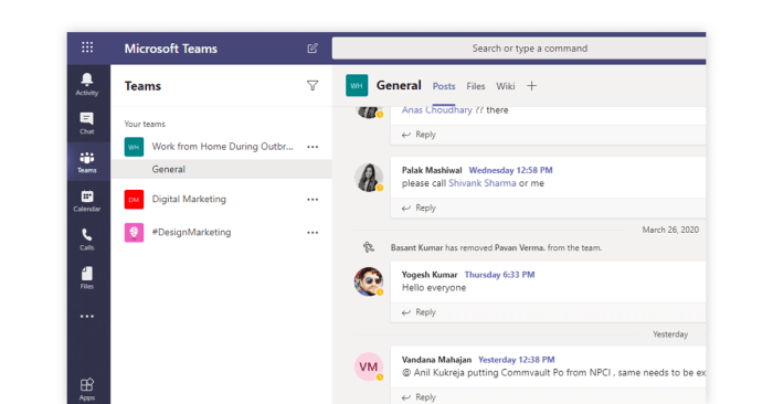 Microsoft teams launch slack competitor features