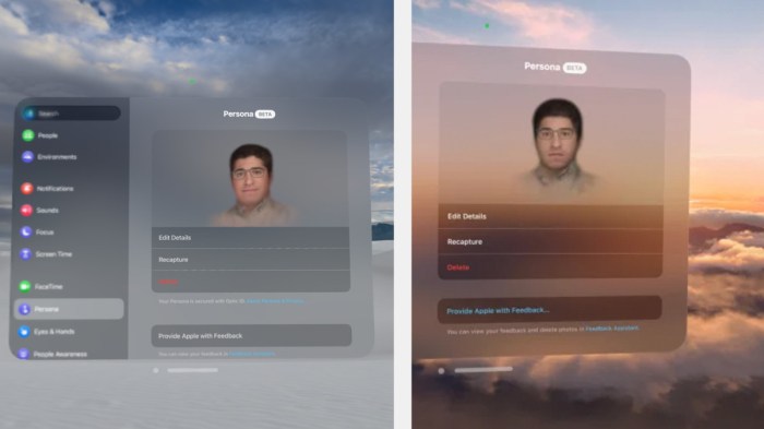 Apple vision pro persona how to
