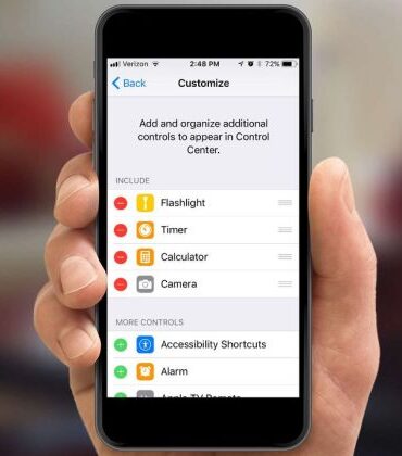 Apple ios 11 control center