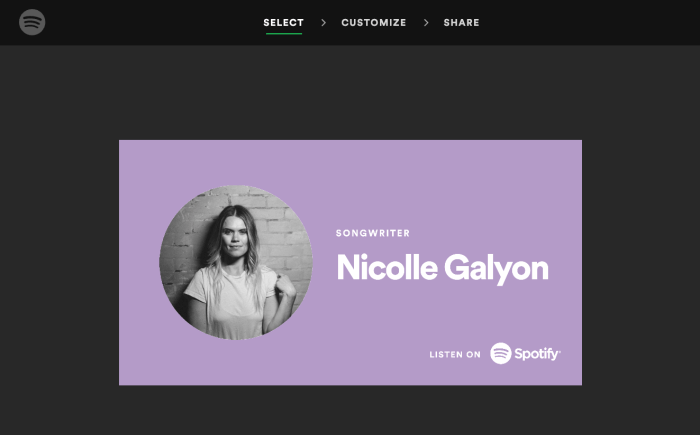 Spotify search songwriter pages clickable credits