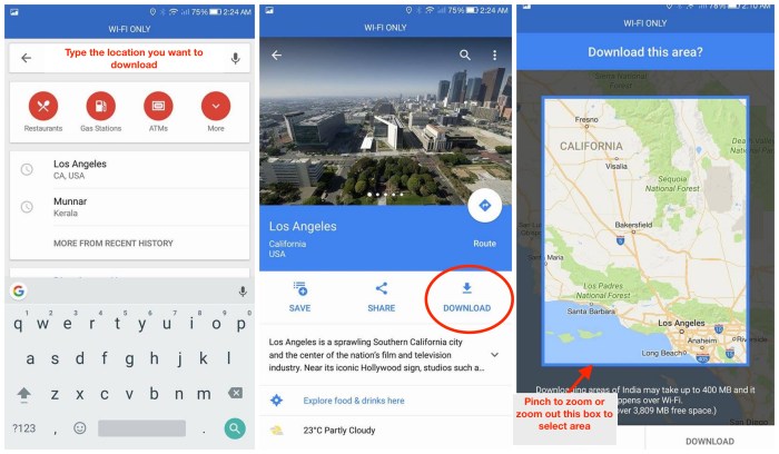 How use google maps offline