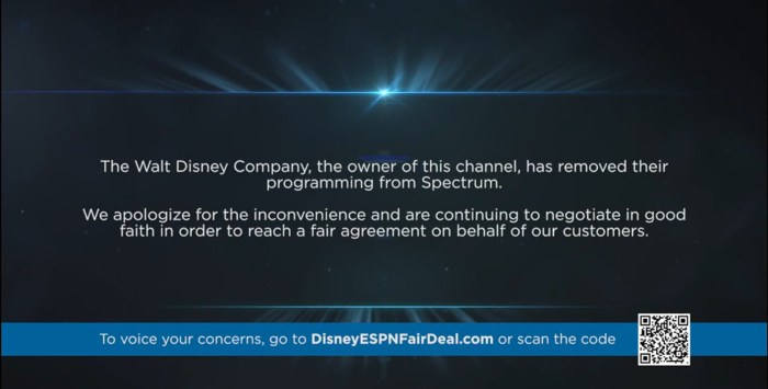 Disney abc espn charter spectrum not available