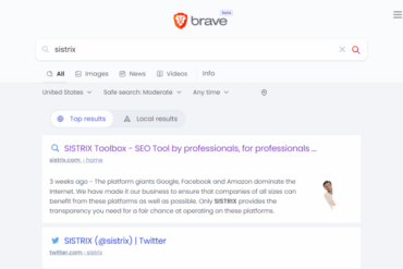 Brave search engine apply custom rankings filters goggles
