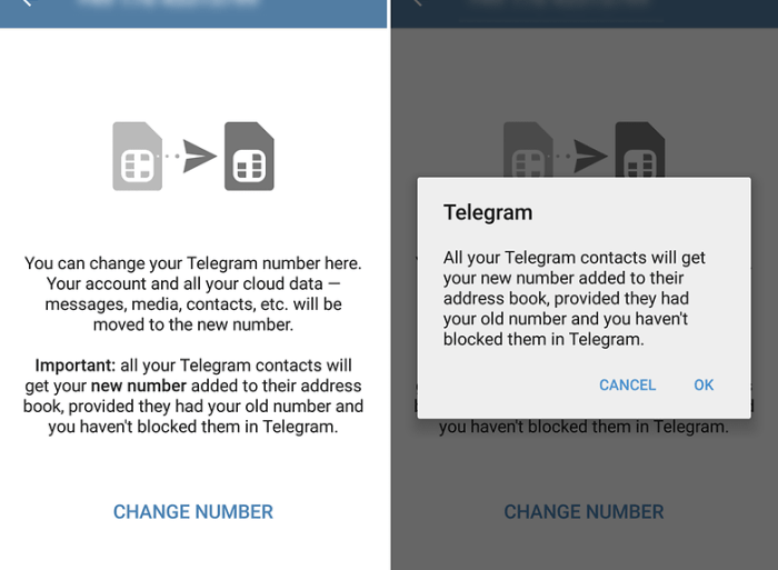 How change your telegram phone number